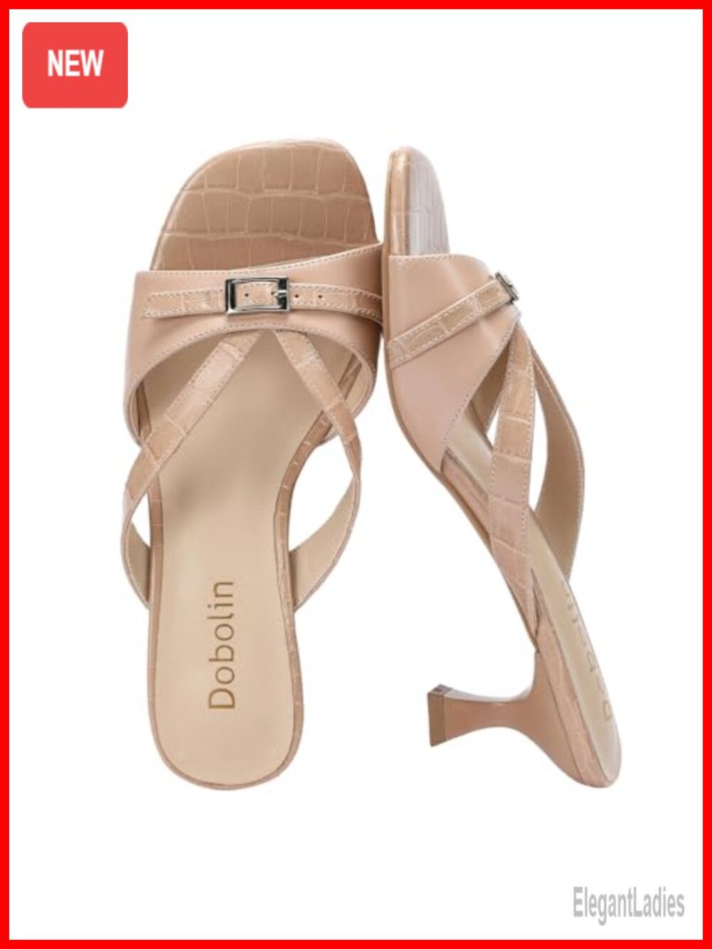 Kitten Heel Sandals for Women 2.2-Inch Heel Dress Shoes Slip-On Mule